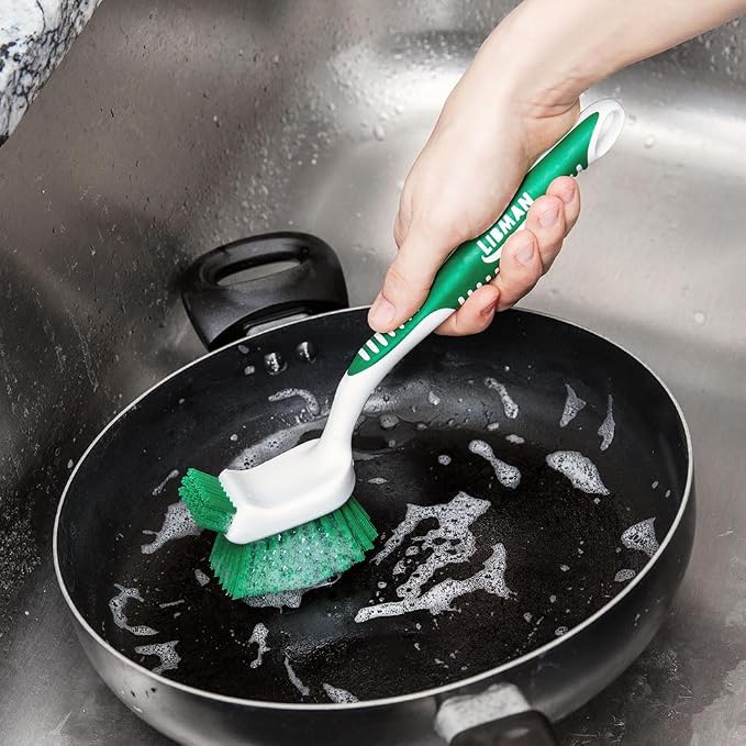 Libman Heavy Duty Scrub Brush Kit | Cleaning Brushes for Household Use | Tub Scrubber | Easy Grip Scrub Brush | Big Job Kitchen Brush | Dual Sided Tile & Grout Brush | 3 Different Brushes Included