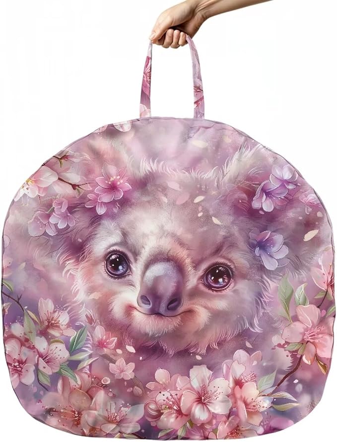 Cherry Blossom Koala Nursing Pillow Covers for Baby Girl Nursing Pillow Slipcovers for Breastfeeding Moms, Soft and Stretchy Safely Breastfeeding Pillow Cover for Infant Pillow Not Included