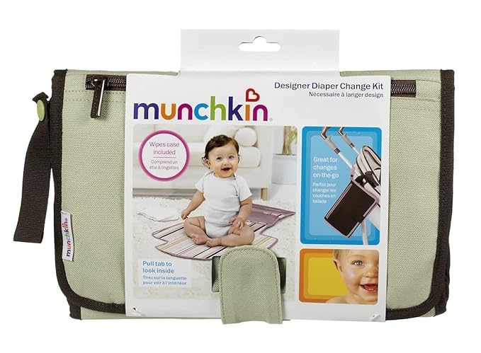 Munchkin® Go Change??Portable Diaper Changing Kit with Changing Pad and Wipes Case, Grey