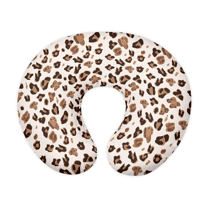 Brown Cow Print Nursing Pillow Cover for Baby Girl Stretchy Breastfeeding Pillow Slipcover with Hidden Zipper Nursing Pillow Covers for Breastfeeding Moms Nursing Protective Case Cheetah