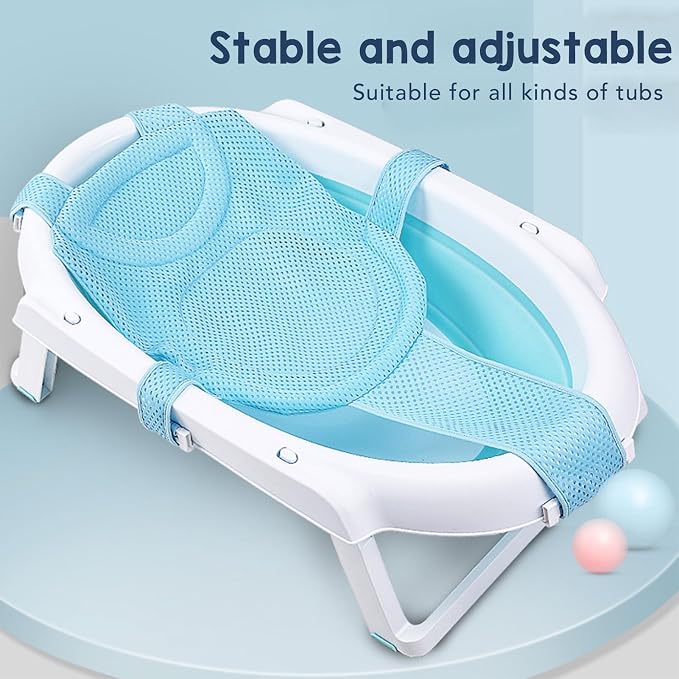 Universal Baby Bath Seat Support Slip Proof Detachable Net Bathtub Sling Shower Mesh for Newborns and Infants - Sturdy and Practical Bath Tub Insert for Easy and Bathing