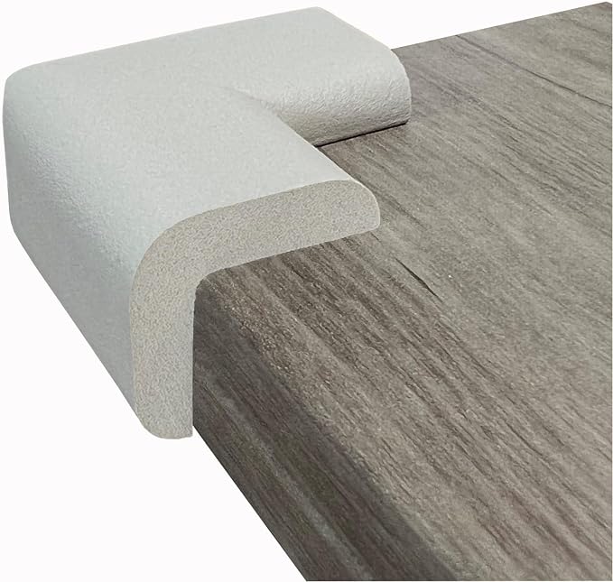 Kidkusion Corner Cushions, Off White - 8 Pack | Foam Safety; Table Protector; Furniture Safety; Edge Guard