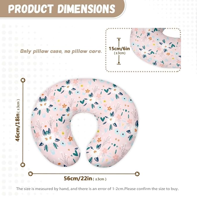 Daisy and Flower Nursing Pillowcase Stretchy Removable Nursing Covers for Breastfeeding Pillows Ultra Soft Newborn Feeding Pillow Cover