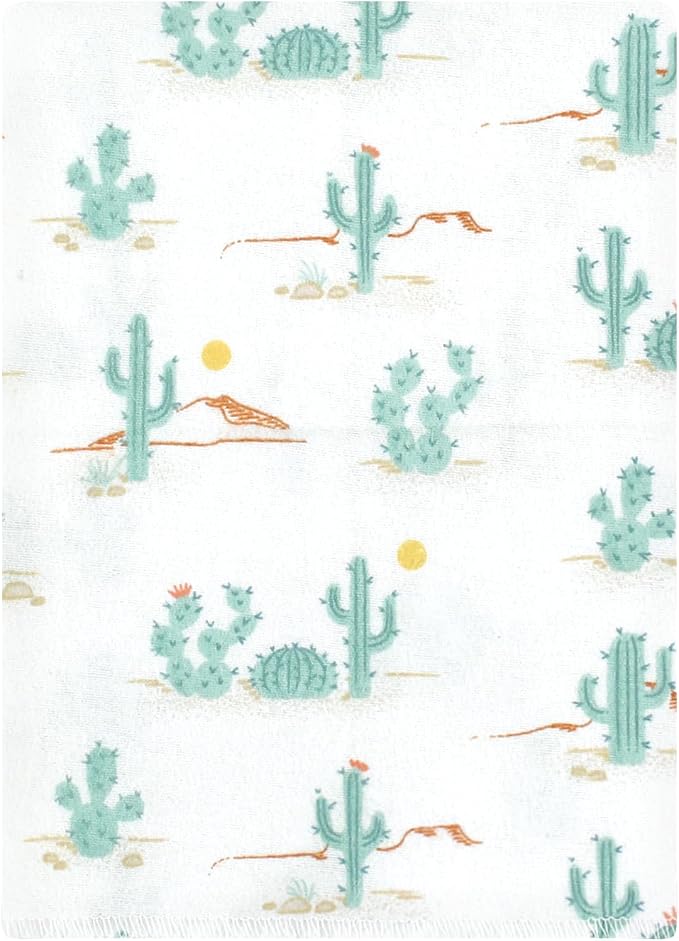 Hudson Baby Unisex Baby Cotton Flannel Burp Cloths Bundle, Desert Cactus, One Size