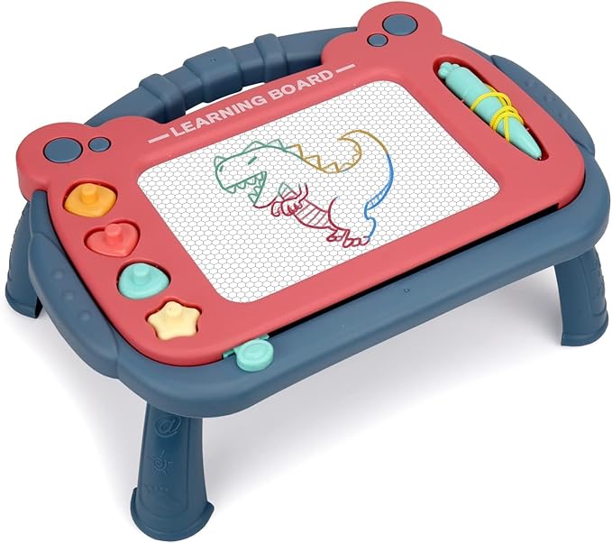 HCFJEH Magnetic Drawing Board for Toddlers 3, Color Erasable Doodle Writing Pad, Learning Painting Sketch Pad, Best Birthday Easter Christmas Halloween Kids Toy Gifts for Boys and Girls(Blue)