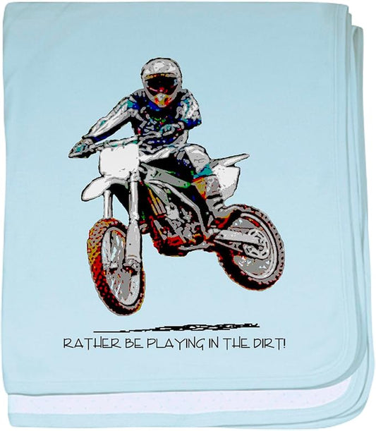CafePress Rather Be Playing in The Dirt Baby Blanket, Super Soft Newborn Swaddle
