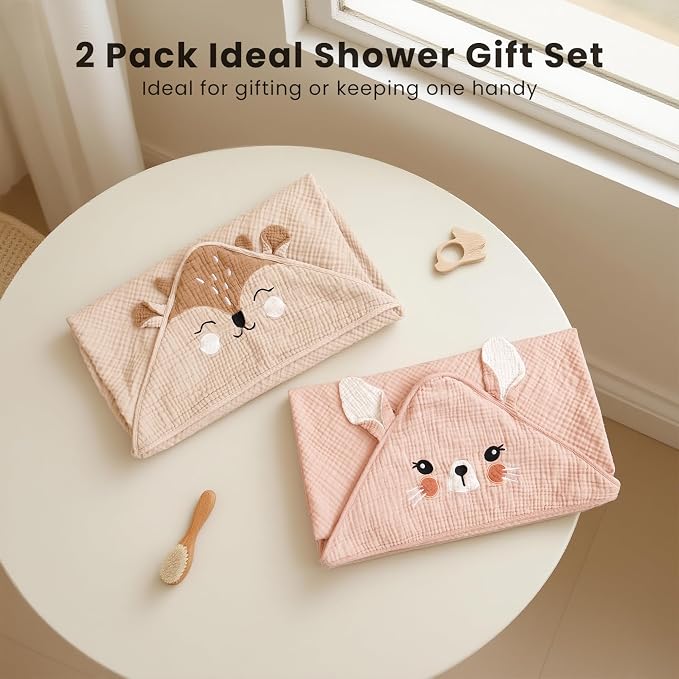 Konssy Muslin Hooded Baby Towels
