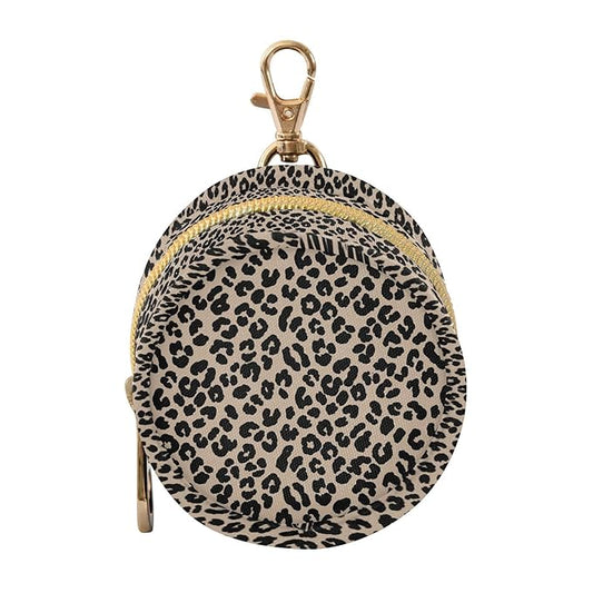 Leopard Brown Black Pattern Pacifier Holder Pacifier Case Portable Baby Paci Container Box with Clip Handle Baby Stroller Diaper Bag Essentials