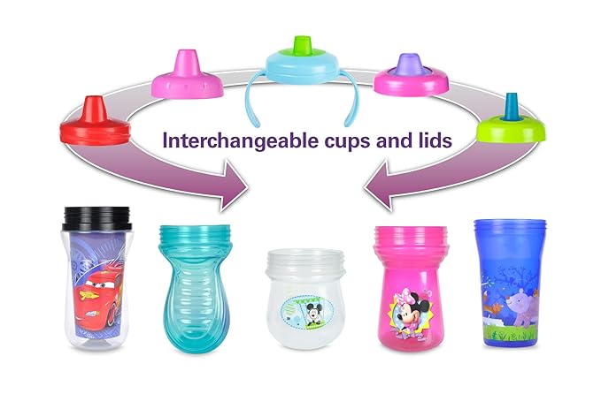 The First Years Sippy Cup, Disney/Pixar Cars, 10 Ounce | Straw Design | Flip Top | For Toddlers | Pack of 2