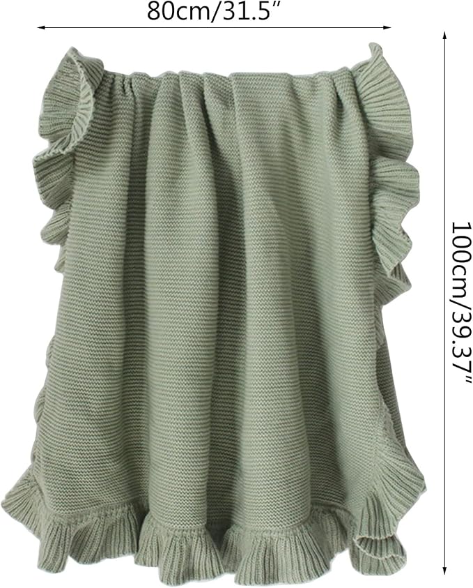 Baby Wraps Ruffle Edge Knitted Wrap Blanket Infant Blanket Crib Stuffer Non-fluorescent Newborns Photo Blanket Baby Blanket Quilt Unisex Bulk