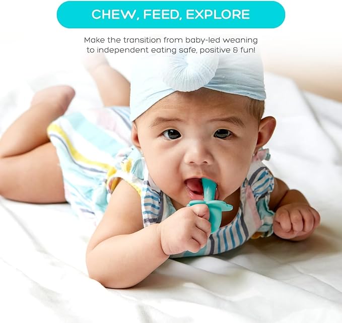 Grabease Baby Spoon - Silicone Feeding Spoons 2-Pack Teal & Gray - Soft Utensils for Babies & Toddlers - Dishwasher-Safe, Easy-Grip