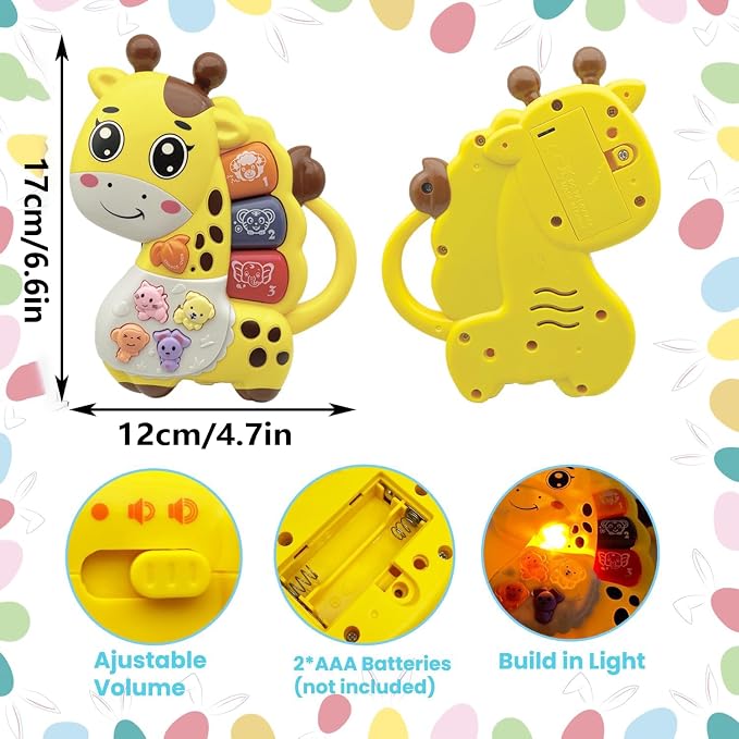 Baby Piano Toy, 6-12 Months Light Up Musical Baby Toys for 0 3 6 9 Months, Early Learning Educational Boys Girls Gifts (Giraffe)