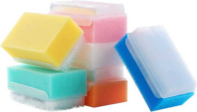 （6 PCS Baby Bath Time Sponge Brush- Body, Hair, and Scalp Cleaning - Gentle on Infant, Toddler Sensitive Skin - Great Sensory Feel.