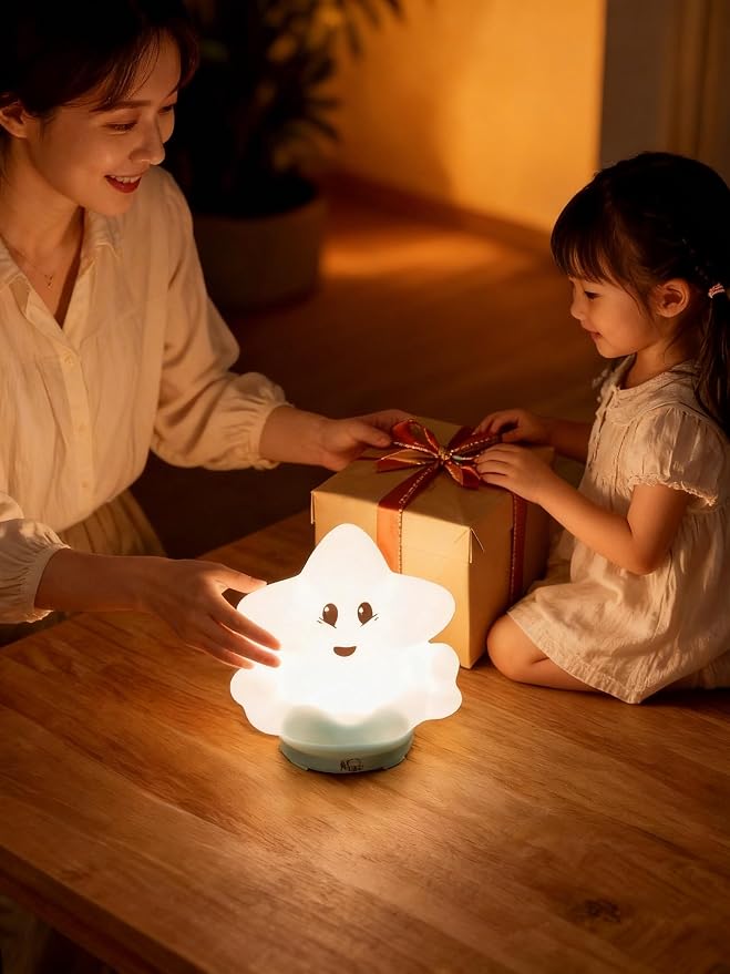 wapentake® Baby Night Light, Kids Night Light with Bluetooth Speaker & Music, Portable Nursery Night Light for Girls Bedroom, 16 Colors Changing Toddler, APP Control Rechargeable Lamp(Multi-Colored)