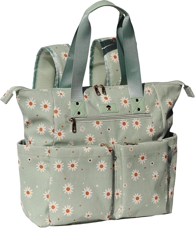 ESVAN Diaper Tote Bag Totepack Backpack 2 in 1 for Women Multifunctional Large Capacity with Insulated Pockets Travel | Multifunctional