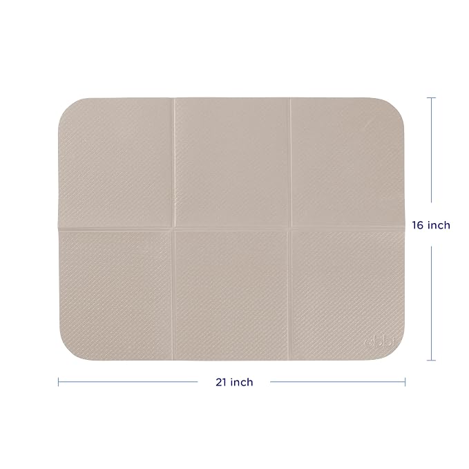 Ubbi On-The-Go Diaper Changing Baby Mat, Soft and Comfortable Diaper Bag Accessory Must Have for Newborns, Easy to Clean, Portable Folding Pad, Baby Traveling Accessories, Taupe (Pack of 2)