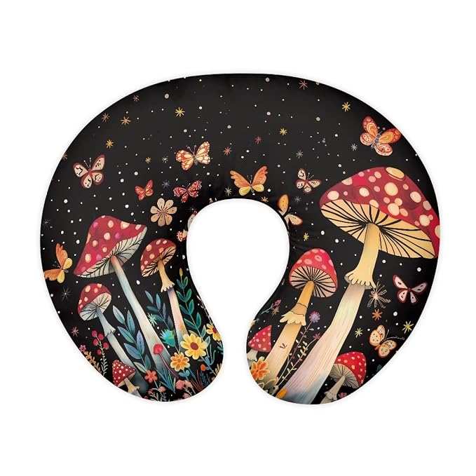Mushroom Butterfly Girls and Boys Feeding Pillow Case Soft Skin-Friendly Washable Nursing Pillow Support Replacement Cover with Hidden Zipper for New Parents, Home Sofa Decor