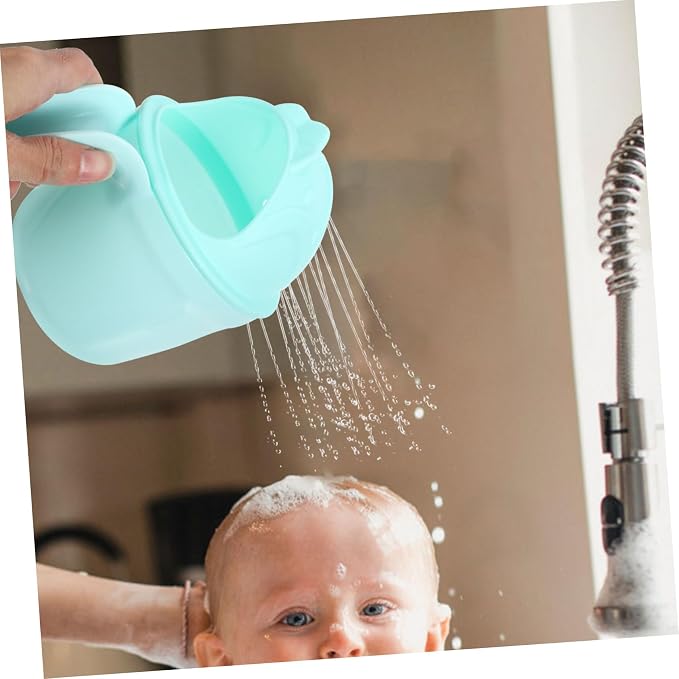 BESPORTBLE 2pcs Baby Bath Rinse Cup Set for Kids Tear-Free Shampoo Rinser for Baby Bathing Soft Lightweight Plastic Shower Cup for Boys and Girls