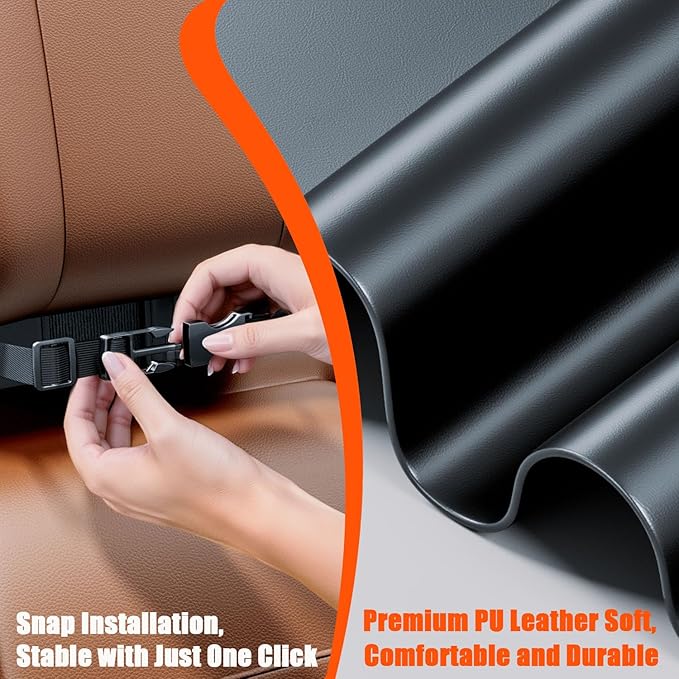 MTGOCHA Car Tissue Holder, Large Tissue Box Cover Keep Tidy, Premium PU Leather Backseat Napkin Holder Tissues Dispenser for Car Fits Standard 80-160 Count Tissue Boxes, Black
