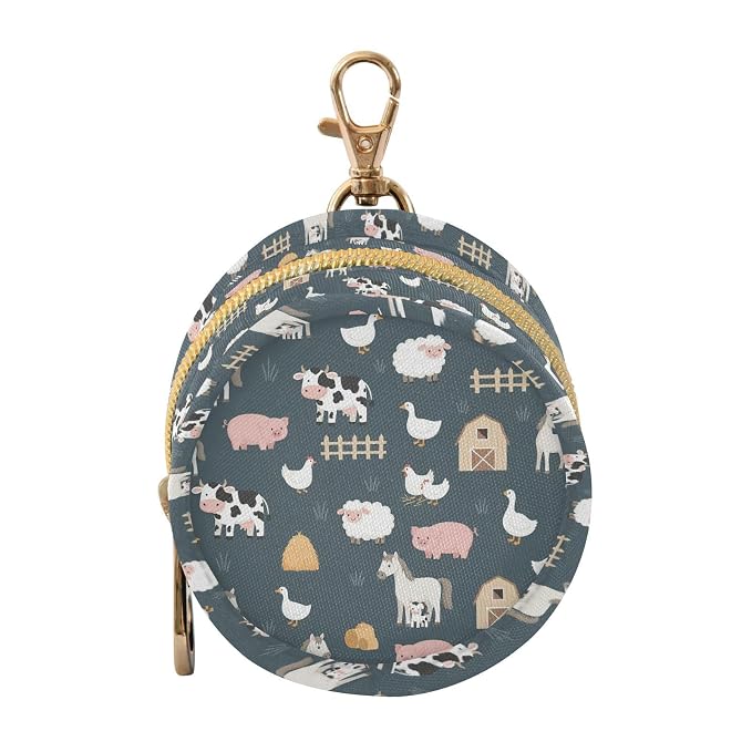 Farm Animals Gray Print Pacifier Holder Case with Clip Paci Holder Baby Pacifier Holders Container Portable for Diaper Bag Baby Boy Girl Must Haves