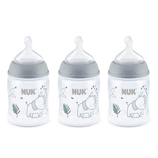 NUK Smooth Flow Anti Colic Baby Bottle, Elephant, 5 Ounce (3 Count)(Pack of 12)
