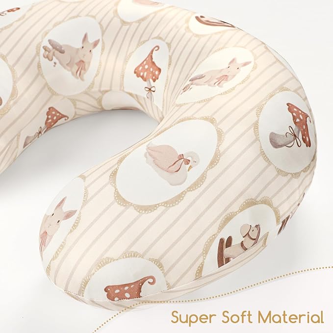 DILIMI Nursing Pillow Cover, Stretchy Removable Case for Breastfeeding Pillows, Ultra Soft Comfortable Slipcover for Baby Girl and Boy, Farm
