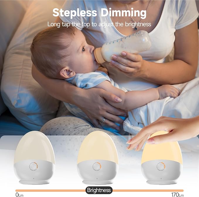 Night Light for Kids, Baby Night Light with Touch Control, Feeding Timer, 3 Color Temperatures. Dimmable and Rechargeable Kids Night Light Up to 200H. Gifts for Baby Nursery Toddler