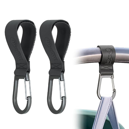 Wrap-It Storage Stroll Strap - 2 Pack - Hook and Loop Baby Stroller Accessories Straps with Hooks for Diaper Bags and Golf Push Cart Accessories or Luggage Hook Clip Hanger