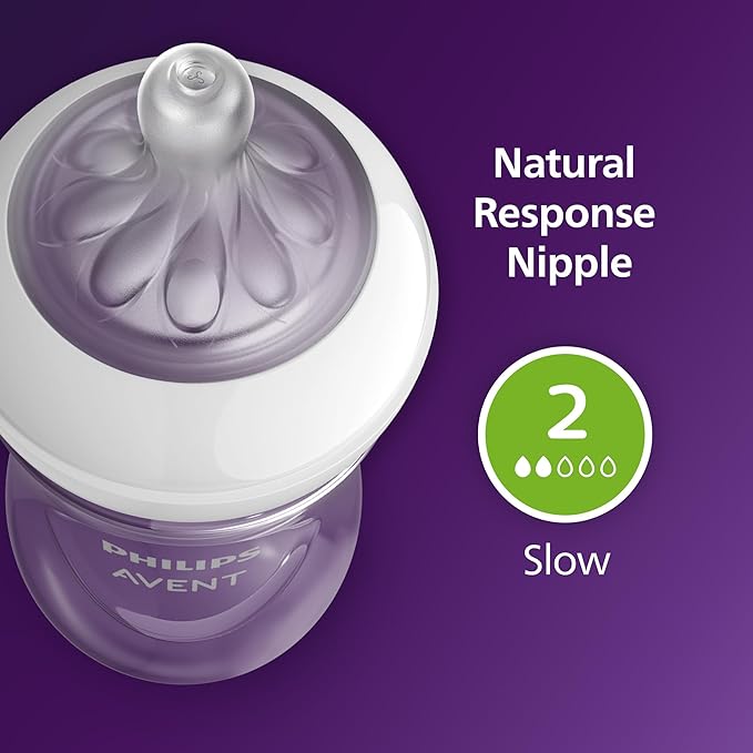 Philips Avent Natural Baby Bottles with Natural Response Nipples (Slow Flow,Flow 2),4oz,SCY900/04,4 Count (Pack of 6)
