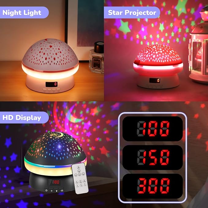 Timer Star Light Projector with Remote Control,Rotation and 16 Colors Projection Lamp and Sleep Light,Christmas Easter Birthday Gifts for Kids, Boys Girls Gifts