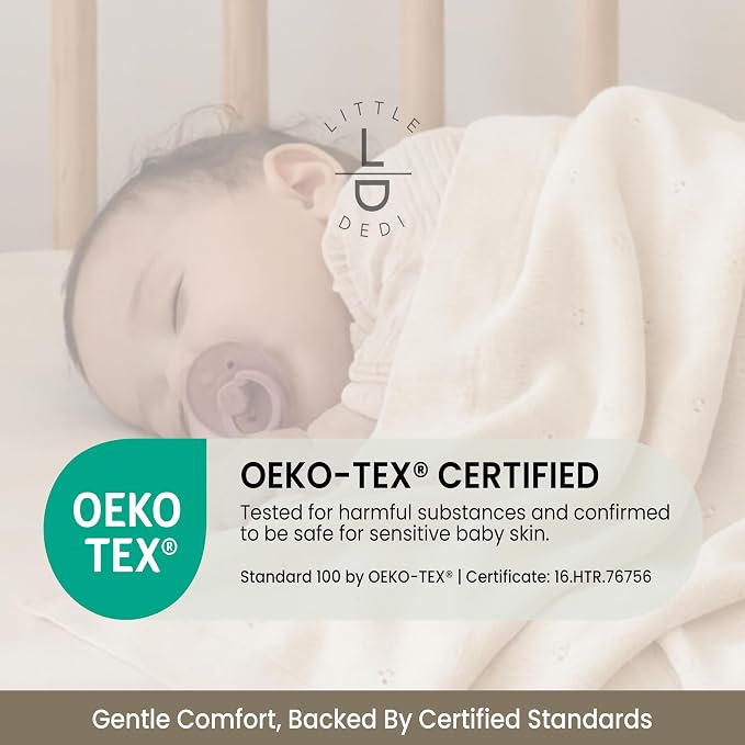 Pointelle 100% Tencel Baby Blanket 30x40 in, Warm White – Oeko-Tex Certified, Silky Soft Hypoallergenic Knit, Thermal-Regulating Swaddle & Receiving Blanket for Newborns