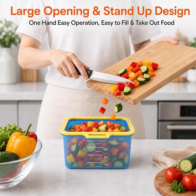 Reusable Silicone Food Storage Bags, Magnetic Seal Reusable Storage Bags, Stand Up Silicone Freezer Bags for Food, Fruit, Snack, Sandwich, Meal Prep, Dishwasher Safe, 50oz, 1 Pack