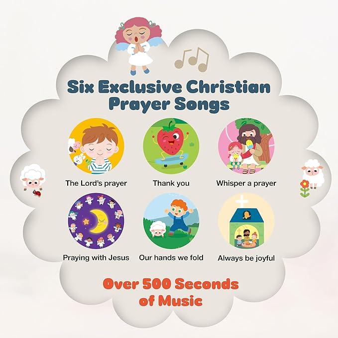 Pray with Jesus ??Six Christian Prayer Songs, Bible Songs Book for Toddlers, Christian Interactive Bible Storeis Book Ages 2-5, Christian Gift for Batpism, Christening, Birthday for Boy and Girl
