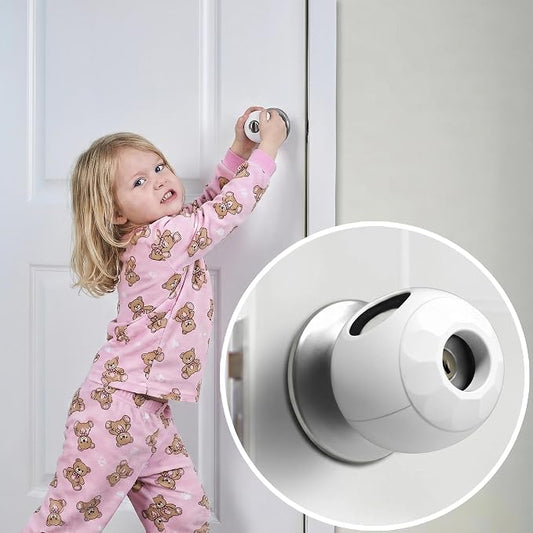 AILUOQI Childproof Door Knob Covers Babyproof (4 Pack) Child Door Locks Door Handle Baby Proofing Door Safety for Kids