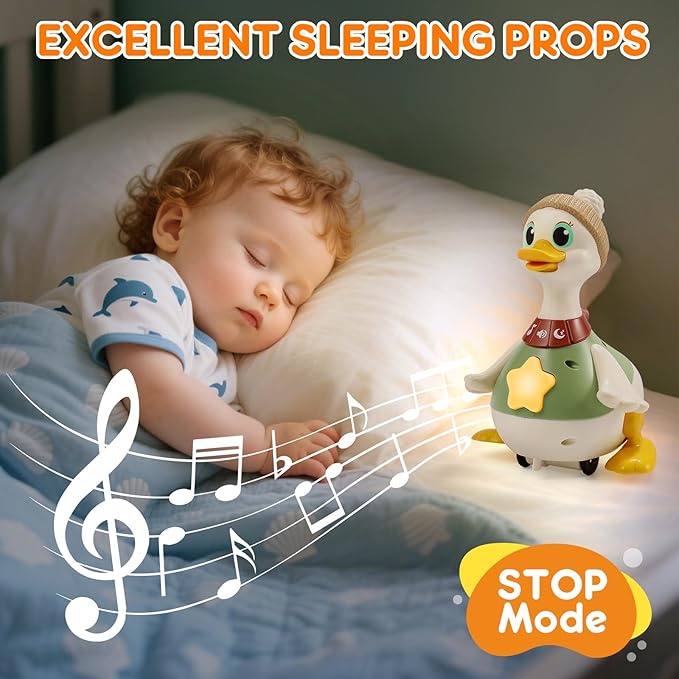 LUDILO Infant Baby Toys 6-12 Months: Musical Crawling Duck Toy Must Have 6 7 8 9 10 12 18 Month Old Baby Toy 6-12-18 Month Newborn Tummy Time Toys for 1 Year Old Boy Girl Gifts Stocking Stuffers
