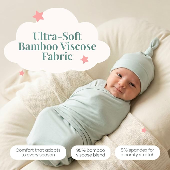 Caden Lane Baby Swaddle & Receiving Blanket, Soft, Breathable & Temperature-Regulating Bamboo Viscose Fabric for Swaddling Newborns, Gender Neutral Infant Blanket for Boys & Girls, Lily Pad Green