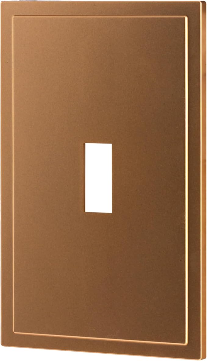 UltraPro Screwless Toggle Switch Wallplate, 1-Gang ??Modern Snap-On Cover, Child-Safe, Durable Polycarbonate, Easy DIY Installation, Brushed Bronze, 85749