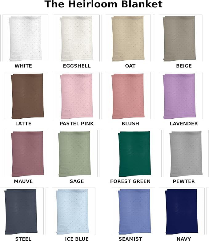 The Heirloom Blanket - 100% Organic Cotton Baby Blanket, American Made, 30x40in - Bassinet, Crib, Stroller - Gift Registry Baby Shower for Newborns and Kids (Lavender)