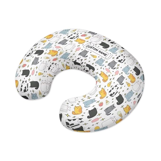 Cartoon Cat Girls Boys Nursing Pillow Cover Breastfeeding Pillow Cover 3D Print Cute and Safety Baby Mom Essentials, 2 Packs