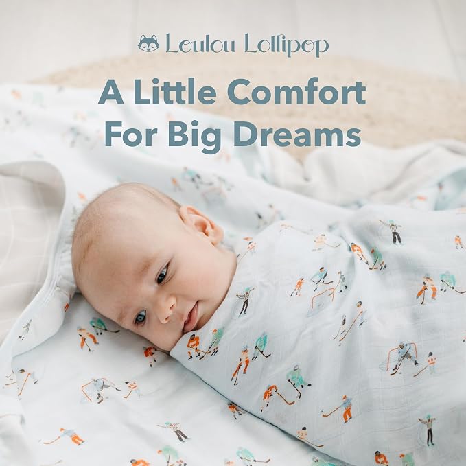 Loulou Lollipop Muslin Swaddle Blanket for Baby Boy & Baby Girl – Soft Breathable Muslin Wrap, 47"x47" Receiving Blanket for Newborn & Toddler - Unicorn Ballet