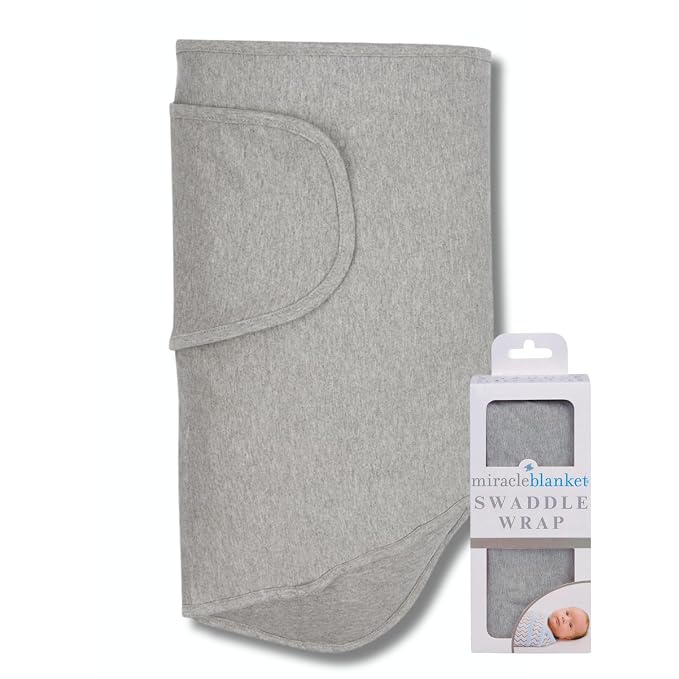 Miracle Blanket Swaddle Wrap – Help Your Newborn Sleep Longer – Soft & Secure Sleep Sack for Infants – Easy-to-Use Swaddling Blanket for a Calm Baby (Solid Heather Gray)