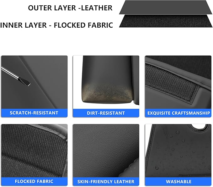 Upgrade Seat Back Organizer for Car ??PU Leather Multi-Pocket Hanging Storage Bag with Bottle Holder & Travel Tidy Pouch Pocket Kids, Tissue Holder Large-Capacity Backseat Organizer , Black 1PC