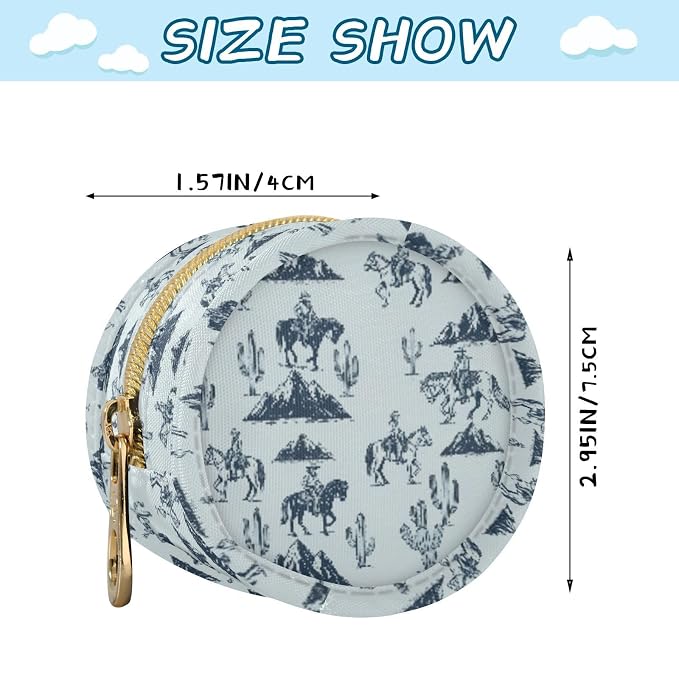 Cowboy Cactus Blue Print Pacifier Holder Case with Clip Paci Holder Pacifier Storage Case Container Portable for Diaper Bag Newborn Girl Boy Essentials