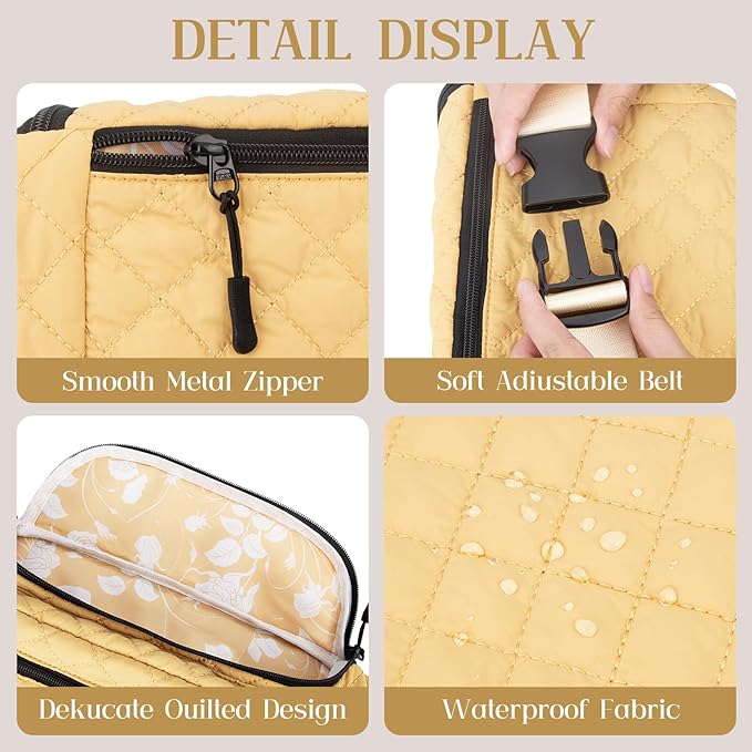 Pripher Small Diaper Bag with Portable Changing Pad, Crossbody Diaper Bag Pack with Wipes Pocket for Mom and Dad, Mini Diaper Bag Fanny Pack for Baby Travel, Yellow
