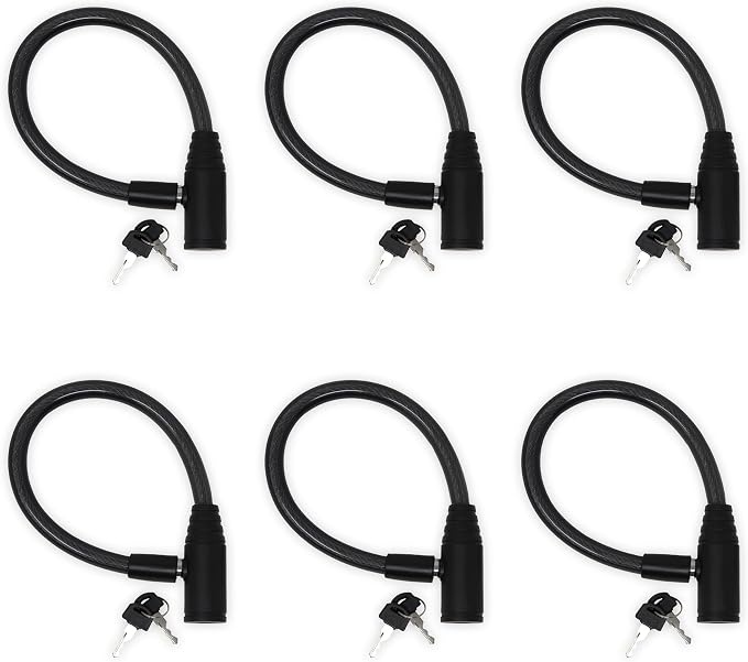 Urban August Child-Proof Refrigerator Lock for Kids & Adults - Lock for French Door Fridge and Cabinet (Small, Black, 6 Pack Keyed Alike)
