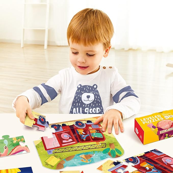 TOI Leveled Puzzles for Kids Aged 2.5 and Up, Toddler Puzzle Preschool Learning Jigsaw Puzzles, Large Pieces Educational Game for Boys Girls, Cognitive Story Step 2