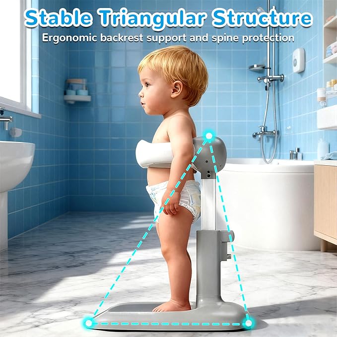 Baby Shower Stand - Adjustable Height Baby Shower Standing Support | Baby Bath Stand Soporte para Bañera de Bebé | Toddler Shower Stand Assist Holder for 8-36 Months Toddler Baby Standing Bath