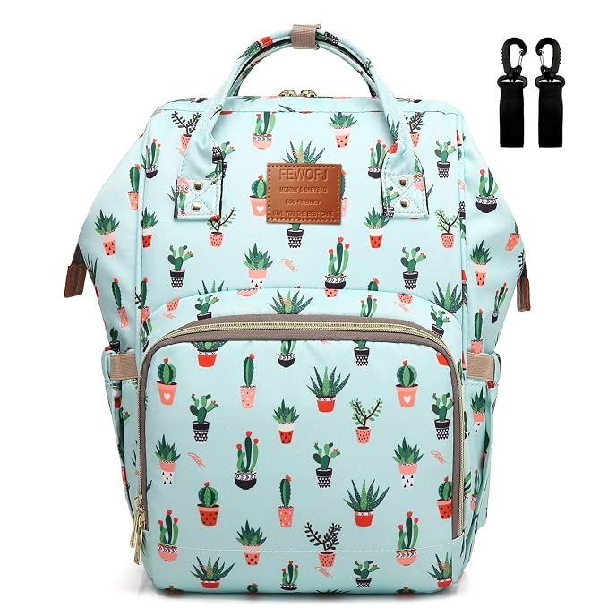 Cactus Diaper Bag Backpack, Women Waterproof Travel Nappy Bag for Baby Care