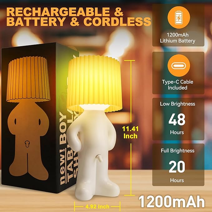 OMG that D*ck Switch Rechargeable Night Light, Upgraded Wireless LED Lamp with 2 Brightness Modes, White Elephant Gifts for Adults Novelty Gag Gift Birthday Gifts for Men Women (Yellow)