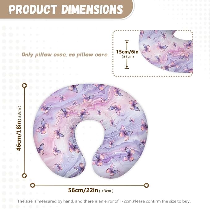 Pretty Butterfly Nursing Pillow Cover for Newborn Breastfeeding Pillow Slipcover Casual Nursing Pillow Case